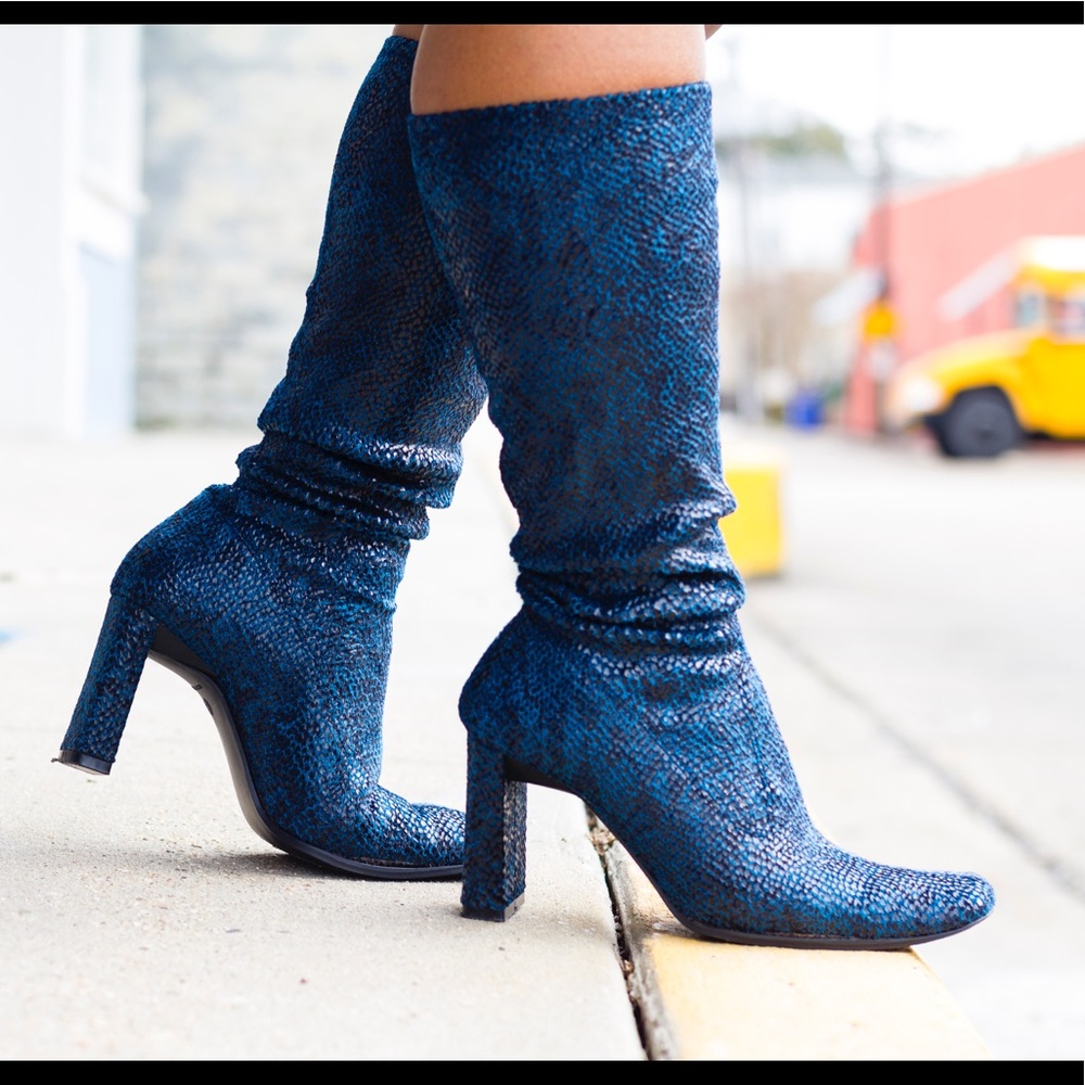 Snake print boots